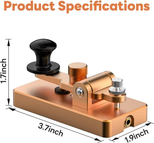 Miniatura 3 de Putikeeg Clásico Morse Mini Código Clave Morse Código Paleta Llave Aleación de Aluminio Mini-Key Morse CW Llave Portátil Morse Práctica Clave Oro