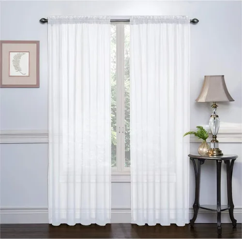 Miniatura 7 de RUTHYS TEXTILE 2 paneles de cortinas transparentes de gasa con bolsillo para barra, para dormitorio y sala de estar, 54 x 84 pulgadas de largo