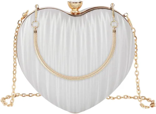 Mily - Bolso de mano con forma de corazón, bolso de hombro tipo mensajero, bolso de noche