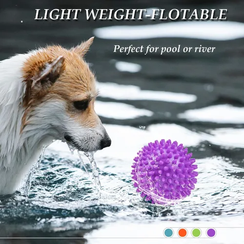 Miniatura 5 de Pelotas chirriantes para perros de 4.5 pulgadas, juguetes para perros medianos y grandes, para masticadores agresivos, bola puntiaguda, juguetes