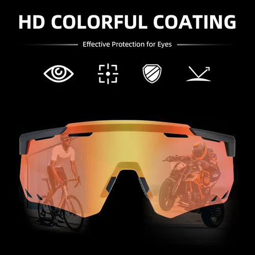 Miniatura 4 de ROCKBROS Gafas de ciclismo polarizadas, gafas de sol deportivas con protección UV para hombres y mujeres, gafas de sol de ciclismo para correr