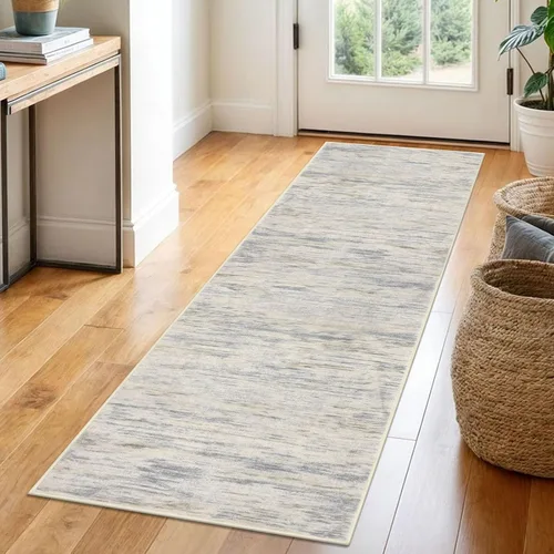 Miniatura 75 de SIILOOM 2 x 3 Alfombra moderna y abstracta para entrada, alfombra neutra azul marino gris multicolor súper suave de área pequeña, alfombras lavables
