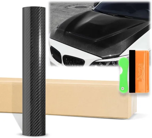 Miniatura 30 de EZAUTOWRAP - Adhesivo revestidor de vinilo muy brillante de fibra de carbono 7D prémium con juego de herramientas, lámina de calcomanía con Gris