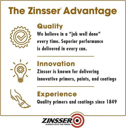 Miniatura 8 de Zinsser 03504 sellador para imprimación, de aceite, para cubrir manchas, para uso en interiores y exteriores, de 1 cuarto de galón, blanco