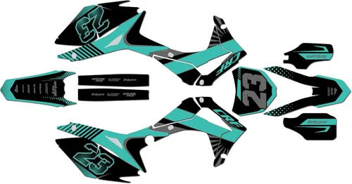 Miniatura 7 de Kit de gráficos para Honda CRF250R (2014-2017) Serie FH Lime 16 Mil-Dirt Pit Bike Calcomanías de motocicleta, calcomanías de carreras de motocross