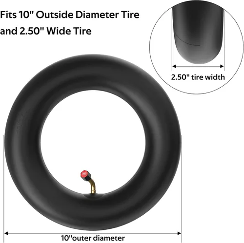 Miniatura 3 de 1PZ Tubo interior de 10 x 2.50 pulgadas de 10 pulgadas para equilibrio inteligente de movilidad eléctrica Scooter 36 V 48 V 400 W 500 W 800 W Hub