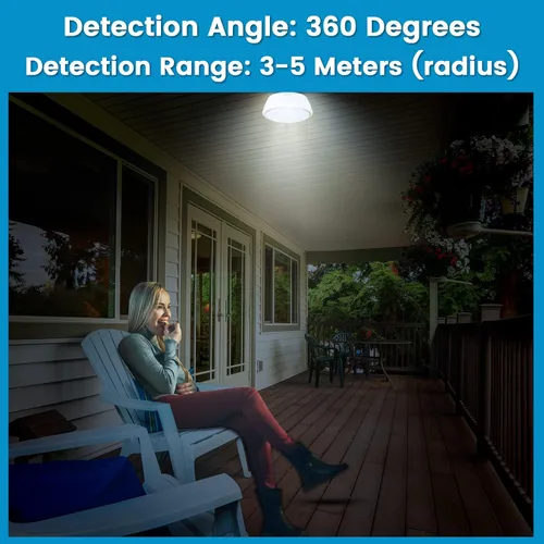Miniatura 6 de Bonlux PIR - Lámpara de techo LED con sensor de movimiento, 15 W (equivalente a 150 W), base media E26, luz de techo LED de atardecer a amanecer