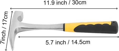 Miniatura 2 de 2 martillos de 32 onzas y 12 pulgadas, martillo de geología con punta puntiaguda y mango deslizante, martillo de mampostería para estudio geológico