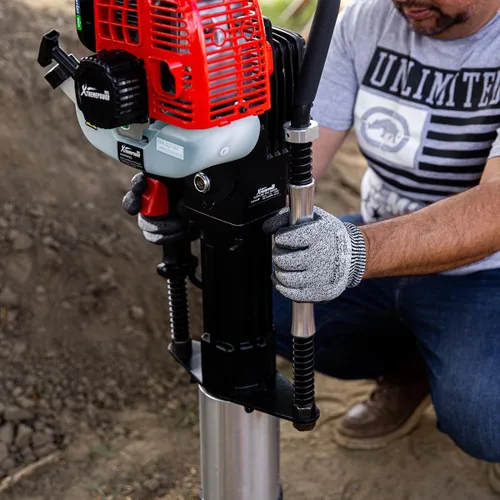 Miniatura 4 de XtremepowerUS 52cc Colocador de postes T impulsado por gasolina Taladro de postes de valla Motor de 2 tiempos con certificación EPA y estuche