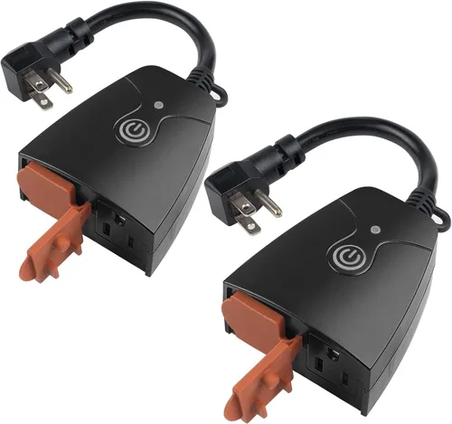 Miniatura 10 de Enchufe WiFi inteligente para exteriores, temporizador Wi-Fi resistente HBN con una toma de tierra, control remoto inalámbrico por aplicación