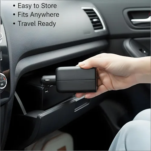 Miniatura 3 de HearGrow - Inversor de corriente de 100 W para vehículo: adaptador de cargador directo de encendedor de cigarrillos sin ventilador, negro