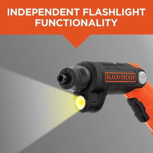 Miniatura 13 de BLACK+DECKER Destornillador inalámbrico con luz LED de 4V MAX, destornillador eléctrico con juego de 2 puntas (BDCSFL20C)