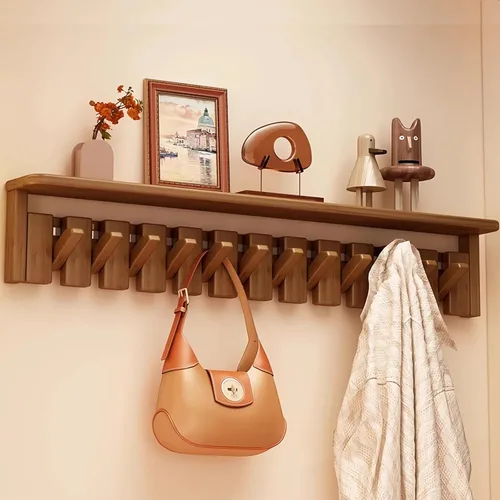 Percheros para colgar en la pared, ganchos para llaves de piano, colgador de madera maciza natural, tela no tejida, perchas para armario, cocina,