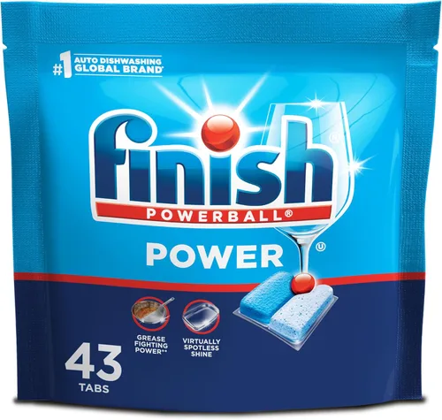 Finish Power Cápsulas para lavavajillas, jabón detergente para lavavajillas sin enjuague previo para limpieza profunda y brillo con poder