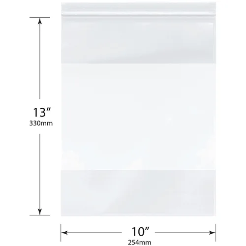 Miniatura 2 de Plymor 10 x 13 pulgadas (caja de 1,000), 4 mil con cierre de cremallera resistente de bloque blanco bolsas de plástico con cierre
