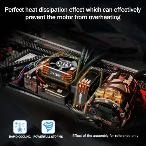 Miniatura 6 de Paquete de 2 ventiladores de refrigeración de motor RC de 1.575 pulgadas, ventilador de enfriamiento ESC de 16000RPM para camión 1/10 1/8 RC