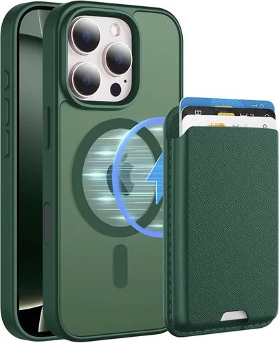 Miniatura 55 de Funda magnética para iPhone 12 Pro Max, cartera magnética desmontable con soporte para tarjetas, [compatible con MagSafe] grado militar, a prueba