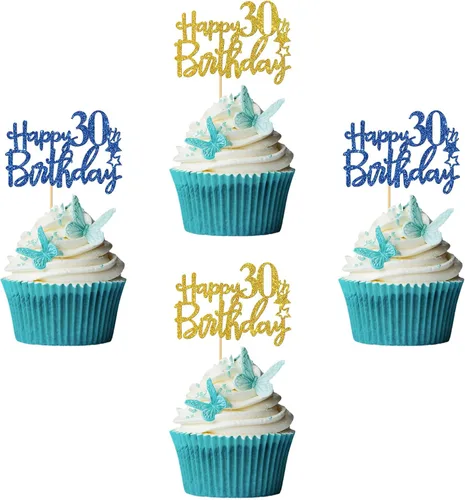 Miniatura 10 de Decoración para cupcakes de cumpleaños de 5 años, suministros para cupcakes de cumpleaños de 5 años, decoraciones para fiestas de cumpleaños de 5