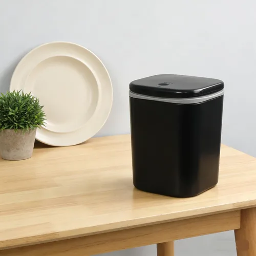 Miniatura 6 de Zopnny Mini cubo de basura de mesa de 0.5 galones/1.9L con tapa desplegable, papelera de escritorio para encimera de baño, tocador, café u oficina