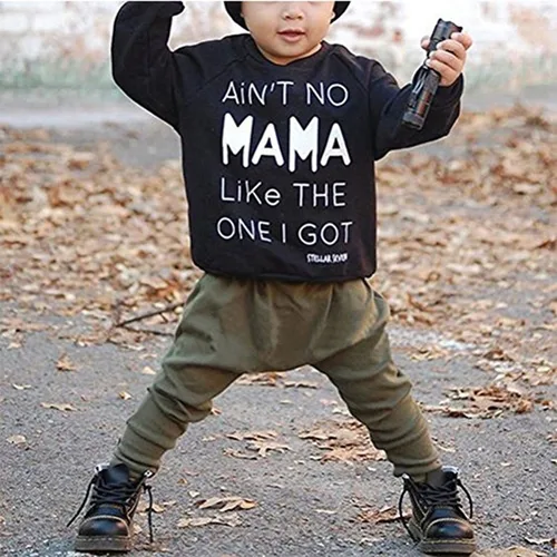 Miniatura 2 de Conjunto de ropa de otoño e invierno para bebé, conjunto de ropa estampada con pantalones de 0 a 3 años