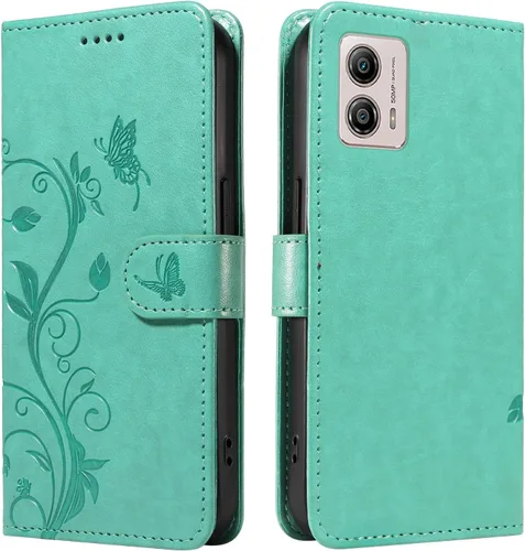 Miniatura 90 de Funda para Motorola Moto E22/E22i, piel sintética, con tarjetero y correa para la muñeca, a prueba de golpes, funda magnética para Motorola Moto Rojo