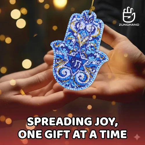 Miniatura 9 de Adorno de mano de Hamsa, regalo de Judaica, estrella de David Hanukkah, decoración de pared de Hamsa, regalos de Hanukkah, adorno para automóvil