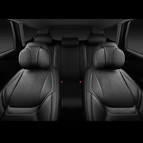 Miniatura 8 de CAR PASS Fundas de asiento de automóvil de piel de napa para 5 asientos, soporte lumbar de lujo, impermeables, transpirables, duraderas, todas