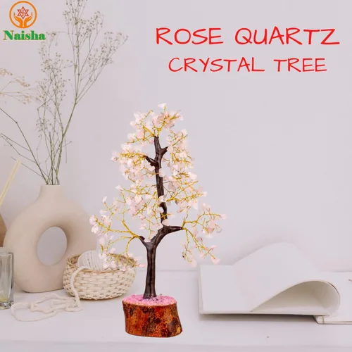 Miniatura 7 de NAISHA Árbol de la vida de cuarzo rosa, árbol de chakras para energía positiva, figura de Feng Shui, piedra preciosa hecha a mano, bonsái de árbol