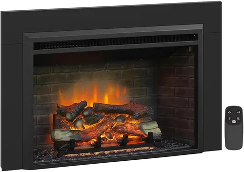 Miniatura 13 de PuraFlame - Inserto eléctrico de chimenea occidental con sonido crepitante de fuego, control remoto, 750/1500 W, negro, 22 53/64 pulgadas de ancho x