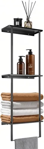 Miniatura 8 de Toallero de pared para baño pequeño, 3 barras para baño, toallero para pared de baño, organizador de baño, toallas para baño pequeño, caravana