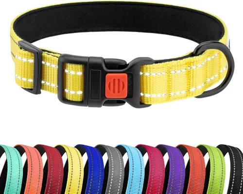 Miniatura 48 de CollarDirect Collar reflectante para perro o cachorro pequeño, mediano y grande con hebilla de liberación rápida, para machos y hembras, nailon Rojo