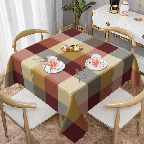 Miniatura 39 de 4th of July Tablecloth Square 60x60 Inch,Red White Buffalo Plaid Check Blue Patriotic Stars Table Cloth,Stain Resistance Polyester Independence Day