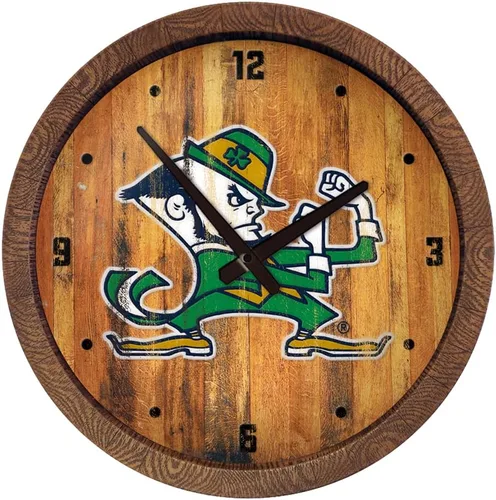 Miniatura 92 de The Fan-Brand NCAA Oklahoma Sooners: Reloj de pared con parte superior de barril de imitación para decoración de bar, decoración de fiesta