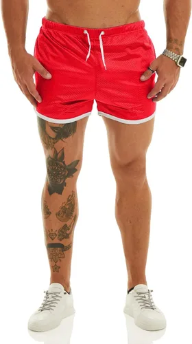 Miniatura 2 de Ouber Pantalones cortos ajustados para hombre, culturismo, entrenamiento, gimnasio, correr, pantalones cortos de levantamiento ajustados
