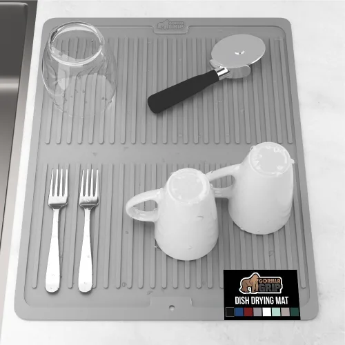Miniatura 41 de GORILLA GRIP Tapete de microfibra ultra absorbente de agua, malla gruesa de secado rápido, almohadilla antideslizante para platos de fregadero