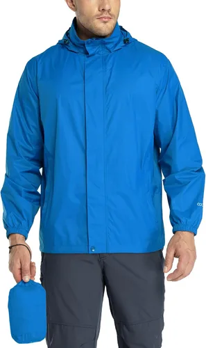 Miniatura 28 de 33,000ft - Chaqueta de lluvia impermeable y plegable para hombre, ligera, con capucha, cortavientos ideal para golf o ciclismo
