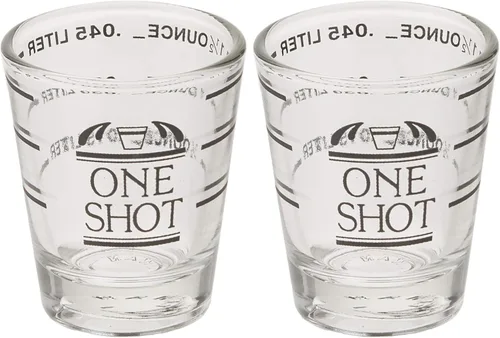 Fox Run Vaso de chupito de medición, 2 x 2 x 2.25 pulgadas, transparente, 1 unidad (paquete de 2)