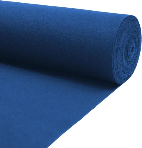 Miniatura 5 de DYNAMI Alfombra gruesa azul para pasarela, 3 x 33 pies, 360 GSM, 0.197 in, antideslizante, para bodas, decoración de eventos especiales, doble cara