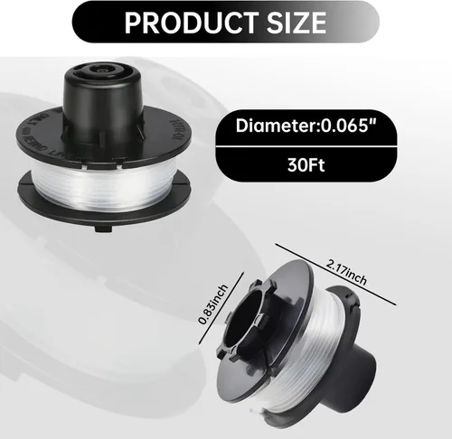 Miniatura 2 de 88175 Línea de recortadora de cuerdas compatible con Toro 51256 51301 51302 51303 51304 51305 51307 51308 51309 51324 51326 51331 51332, carrete