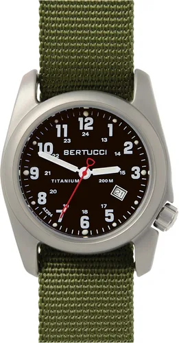 Miniatura 2 de BERTUCCI A-2T Reloj Hombre - Titanio - Correa de Nylon Oliva - Esfera Negra - 12122, Negro -, Deportes