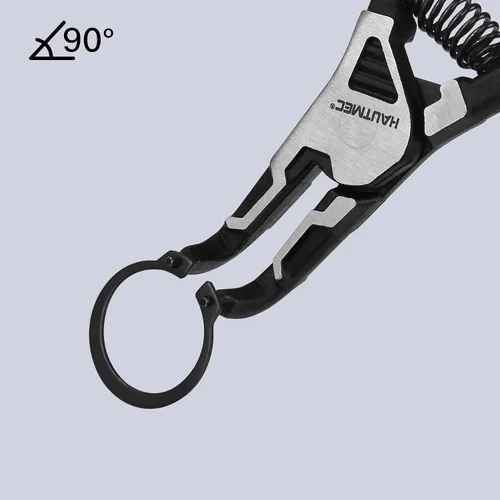 Miniatura 4 de HAUTMEC Juego de 4 alicates de anillo a presión, alicates de clip internos/externos de 7 pulgadas con puntas rectas y dobladas de 90°