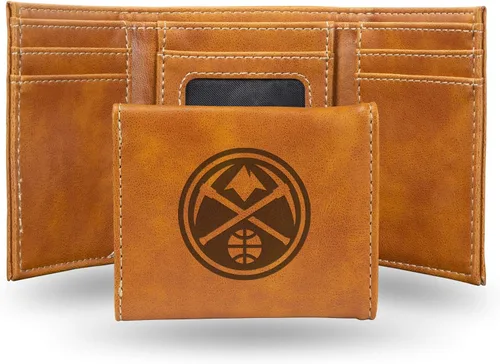 Miniatura 56 de NBA Rico Industries - Billetera triple grabada con láser y tres pliegues, accesorio para hombre Negro