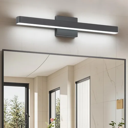 Miniatura 16 de Barra de luz LED moderna para tocador de baño (16 pulgadas, blanco frío 6000 K), accesorios de iluminación de pared de baño de acrílico moderno