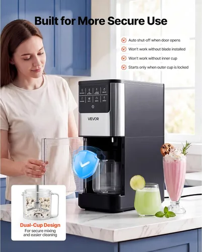 Miniatura 8 de VEVOR Ice Cream Maker, 7-in-1 Frozen Treat Maker for Gelato, Sorbet, Milkshake, Frozen Yogurt & Lite Ice Cream, Homemade Ice-Cream Machine with
