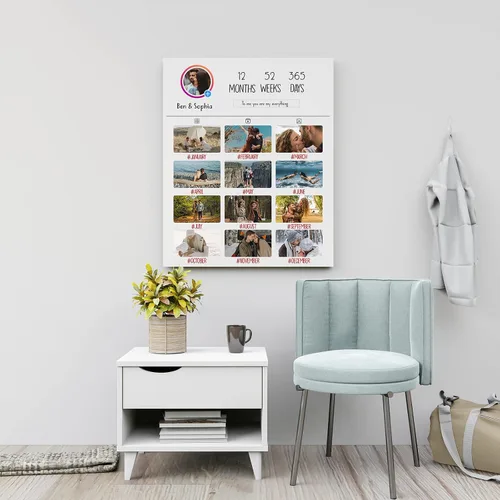 Miniatura 7 de Lienzo enmarcado de collage de 13 imágenes personalizado con tus fotos, lienzo de collage personalizado de múltiples fotos, regalo ideal para bodas