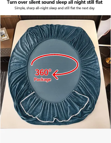 Miniatura 3 de Sábana bajera ajustable de terciopelo de felpa de forro polar ultra suave, sábana bajera de franela mullida, tamaño individual/individual