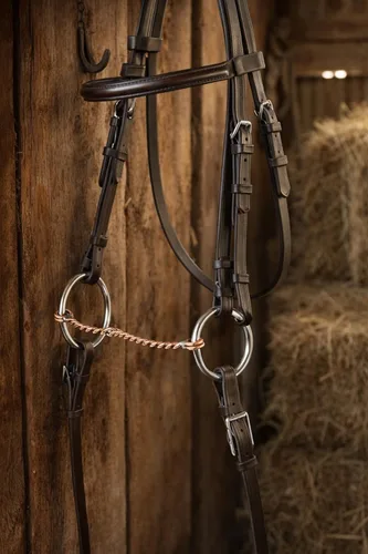 Miniatura 2 de ProRider Caballo 6" SS anillo suelto trenzado alambre Snaffle caballo bit 35479D