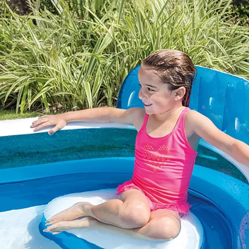 Miniatura 3 de Redondo con bomba inflable gratis, piscina familiar de tamaño completo, piscina inflable para niños, adultos, niños pequeños a partir de 3 años, al