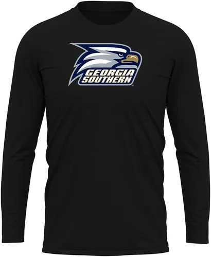 Miniatura 54 de Camisa deportiva de manga larga oficial de la NCAA Collegiate para hombre, colección negra con logotipo primario