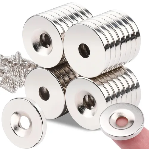 Miniatura 9 de MIN CI 40 piezas de imanes con agujero, imanes de disco de neodimio con agujero (15 x 3 mm agujero 4 mm)